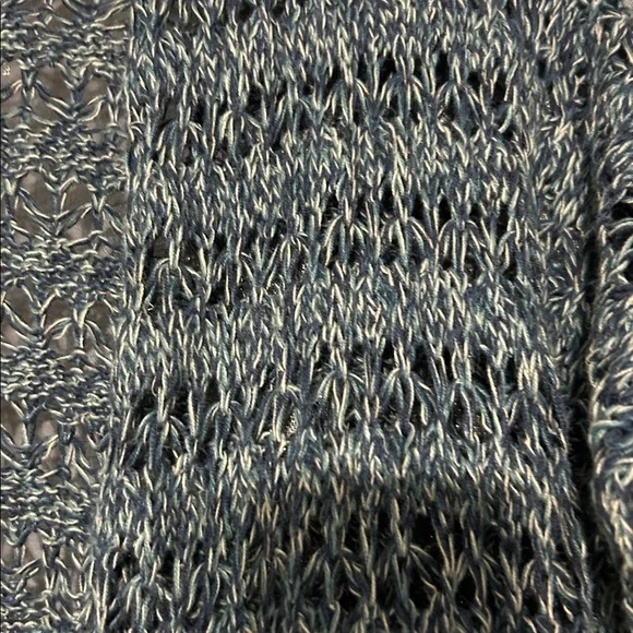 Women's Open-Front Knit Sweater - Blue - Picture 2 of 3